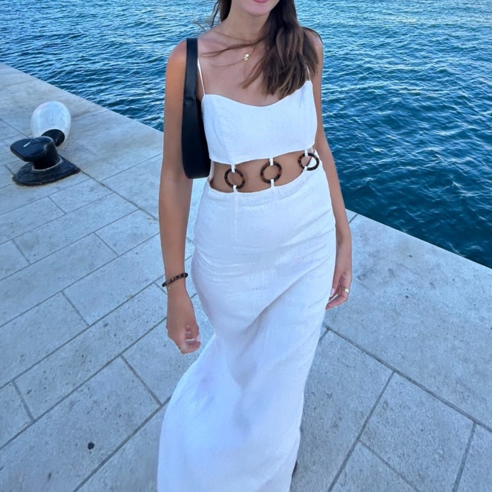 Rumer The Label white linen maxi dress